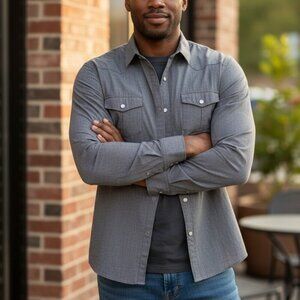 Better Unsaid Mens Shirt Blue Size X-Large Long Sleeves Roll-Tab